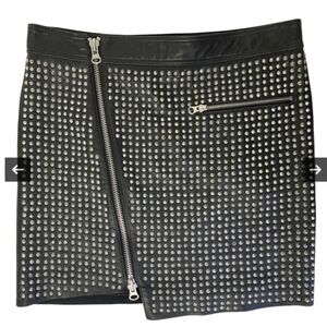 Pam & Gela Black and Silver Studded Mini Skirt
